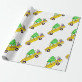 New York Yellow Cab Taxi-kerstcadeaus Cadeaupapier (Uitgerold)
