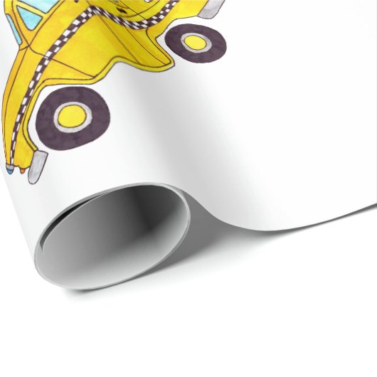 New York Yellow Cab Taxi-kerstcadeaus Cadeaupapier (Rol Hoek)