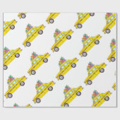 New York Yellow Cab Taxi-kerstcadeaus Cadeaupapier (Vlak)