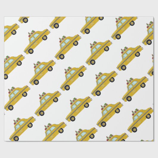 New York Yellow Cab Taxi-kerstcadeaus Cadeaupapier (Vlak)