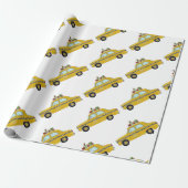 New York Yellow Cab Taxi-kerstcadeaus Cadeaupapier (Uitgerold)