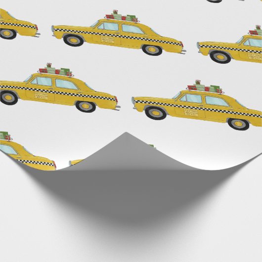 New York Yellow Cab Taxi-kerstcadeaus Cadeaupapier (Hoek)