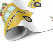 New York Yellow Cab Taxi-kerstcadeaus Cadeaupapier (Rol Hoek)