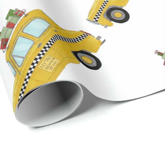 New York Yellow Cab Taxi-kerstcadeaus Cadeaupapier (Rol Hoek)