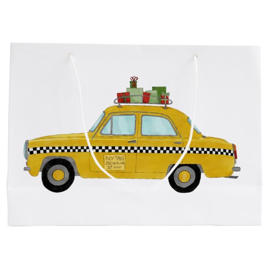 New York Yellow Cab Taxi-kerstcadeaus Groot Cadeauzakje (Achterkant)