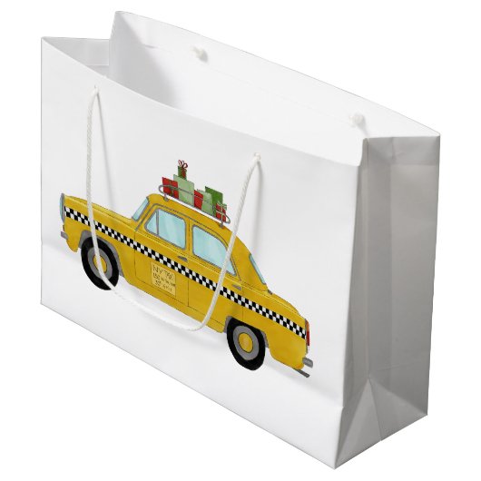 New York Yellow Cab Taxi-kerstcadeaus Groot Cadeauzakje (Voorkant Gekanteld)