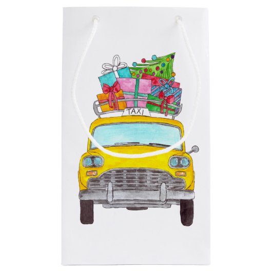 New York Yellow Cab Taxi-kerstcadeaus Klein Cadeauzakje (Achterkant)