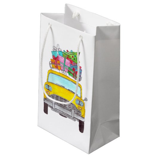 New York Yellow Cab Taxi-kerstcadeaus Klein Cadeauzakje (Achterkant Gekanteld)
