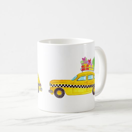 New York Yellow Cab Taxi-kerstcadeaus Koffiemok (Voorkant rechts)