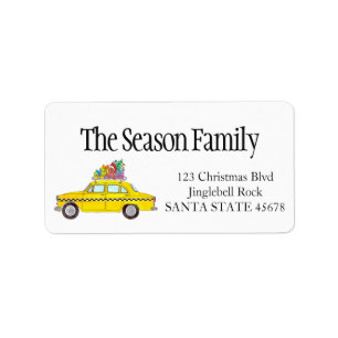New York Yellow Cab Taxi met kerstcadeaus Etiket