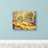 New York Yellow Cabs Canvas Afdruk (Insitu (Houten vloer))