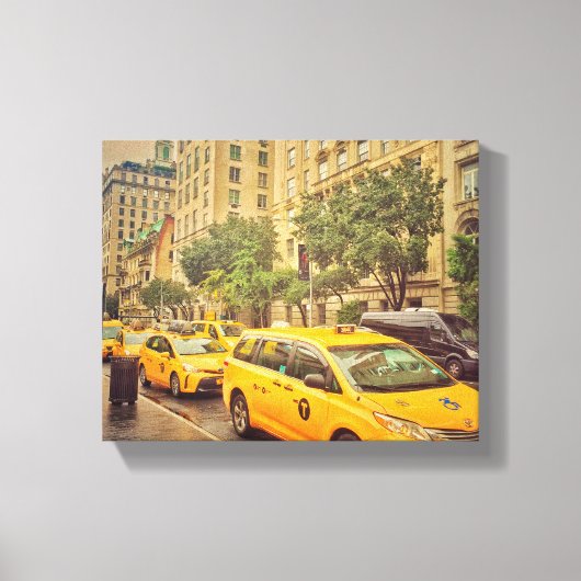 New York Yellow Cabs Canvas Afdruk (Voorkant)