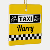 New York Yellow Taxi Cab Driver Fun Keramisch Ornament (Rechts)
