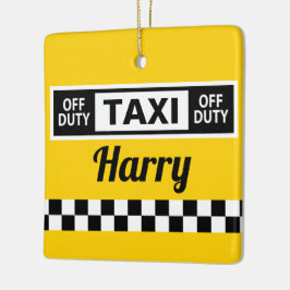 New York Yellow Taxi Cab Driver Fun Keramisch Ornament