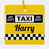 New York Yellow Taxi Cab Driver Fun Keramisch Ornament (Voorkant)
