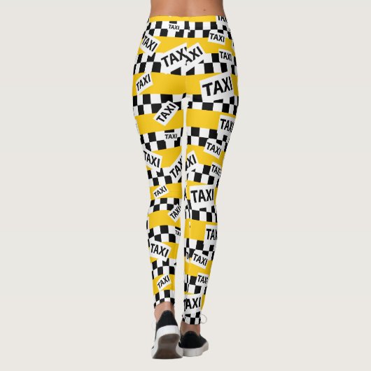 New York Yellow Taxi Cab Pattern Leggings (Achterkant)