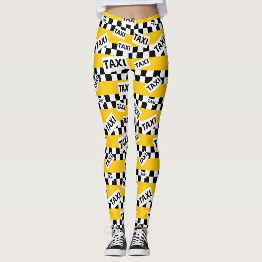 New York Yellow Taxi Cab Pattern Leggings (Voorkant)