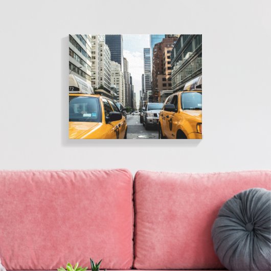 New York Yellow Taxi Cabs Canvas Afdruk (Insitu (Woonkamer))