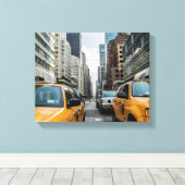New York Yellow Taxi Cabs Canvas Afdruk (Insitu (Houten vloer))