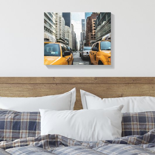New York Yellow Taxi Cabs Canvas Afdruk (Insitu (Slaapkamer))