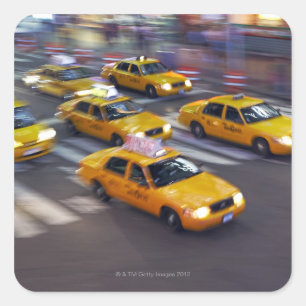 New York Yellow Taxi's Vierkante Sticker