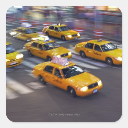 New York Yellow Taxi's Vierkante Sticker (Voorkant)