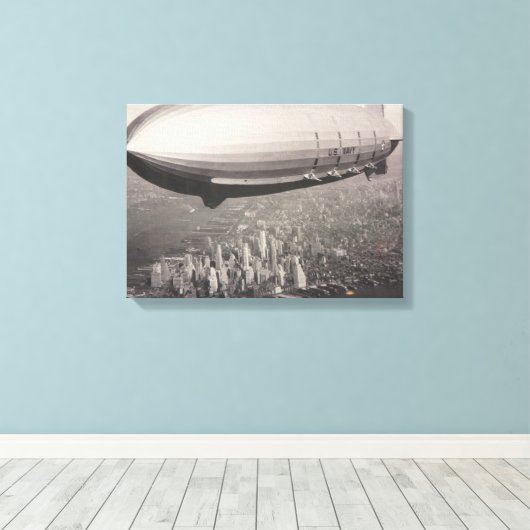 New York Zeppelin Canvas Afdruk (Insitu (Houten vloer))