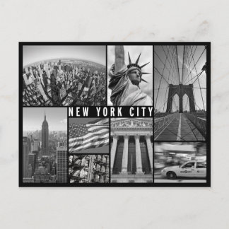 new york zwart - wit briefkaart