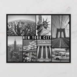 new york zwart - wit briefkaart