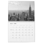 New York (Zwart & Wit) Kalender (Mar 2026)