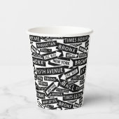 New York zwart-wit patroon Papieren Bekers (Achterkant)