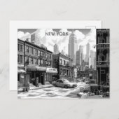 New York zwart-wit reismanhattan Briefkaart (Voorkant / Achterkant)