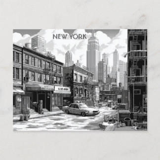 New York zwart-wit reismanhattan Briefkaart