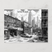 New York zwart-wit reismanhattan Briefkaart (Voorkant)