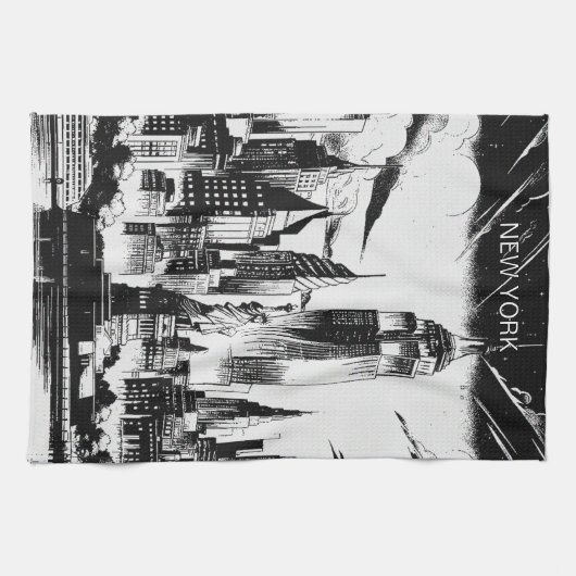 New York zwart-wit Theedoek (Horizontaal)