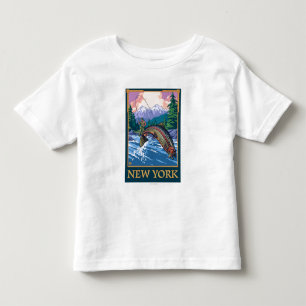 New YorkAngler Fisherman Scene Kinder Shirts