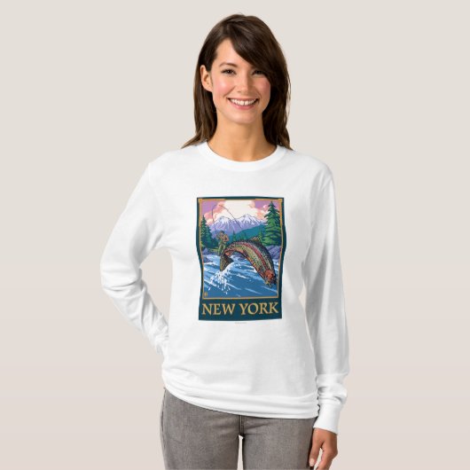 New YorkAngler Fisherman Scene T-shirt (Voorkant volledig)