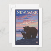 New YorkBear en Cub Briefkaart (Voorkant / Achterkant)