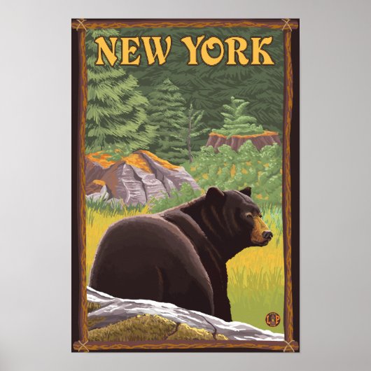 New YorkBlack Beer in Forest Poster (Voorkant)