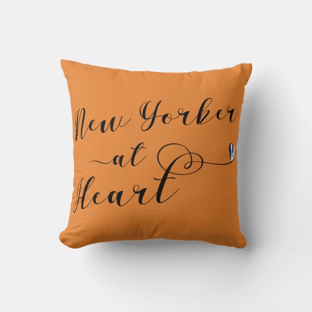 New Yorker at Heart Throw Cushion, NYC Kussen (Voorkant)