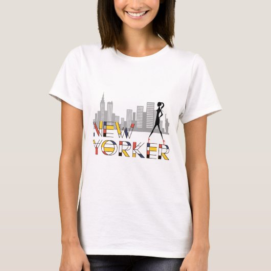 New Yorker dame, schoonheid, elegant, chic T-shirt (Voorkant)