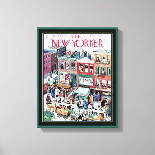 New Yorker Hoesje van het dagelijks leven in New Y Canvas Afdruk