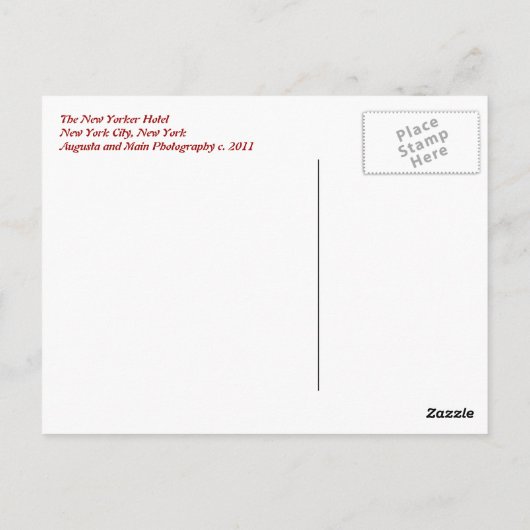 New Yorker Hotel Briefkaart (Achterkant)