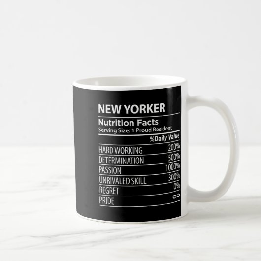 New Yorker Nutrition Facts Funny New York Pride Koffiemok (Rechts)