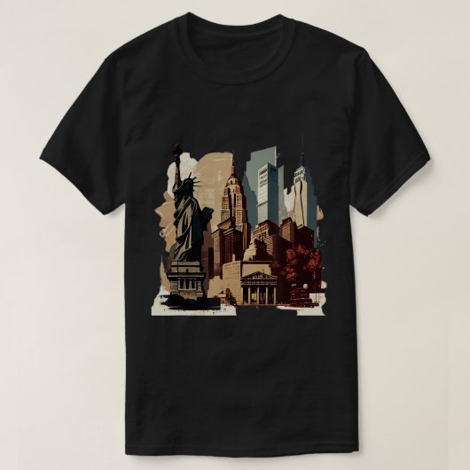 New Yorker Pride Big Apple NYC Souvenir Distress N T-shirt (Design voorkant)