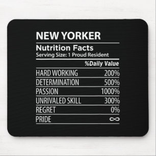 New Yorker Voedingsfeiten Grappige New York Trots Muismat