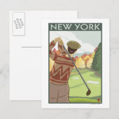 New YorkGolfing Scene Briefkaart (Voorkant / Achterkant)
