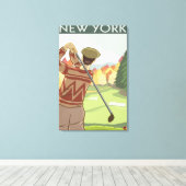 New YorkGolfing Scene Canvas Afdruk (Insitu (Houten vloer))