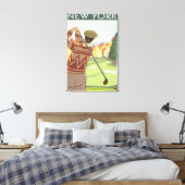 New YorkGolfing Scene Canvas Afdruk (Insitu (Slaapkamer))