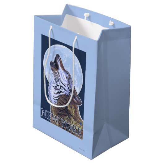 New YorkHowling Wolf Medium Cadeauzakje (Achterkant Gekanteld)